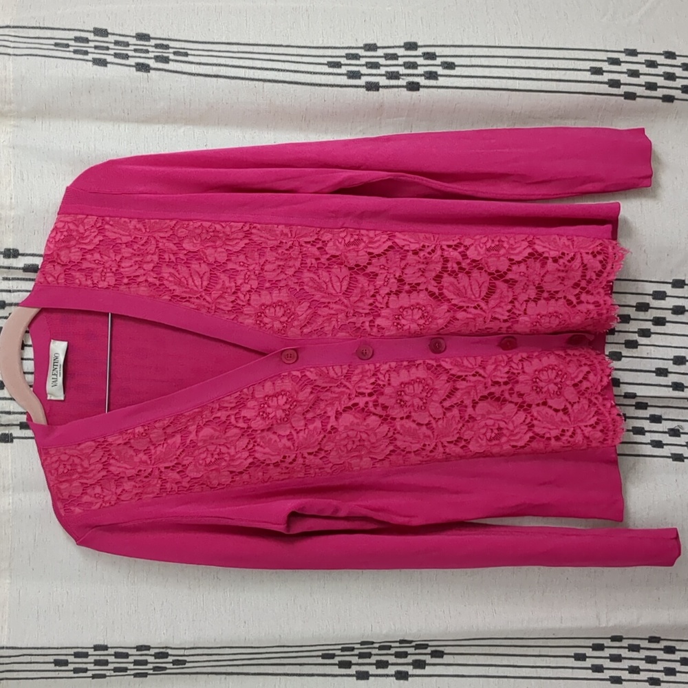 Valentino Lace Front Cardigan Sz. L
